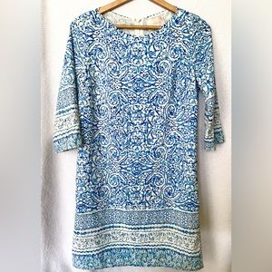 Skies are Blue Patterned Shift Dress, XS